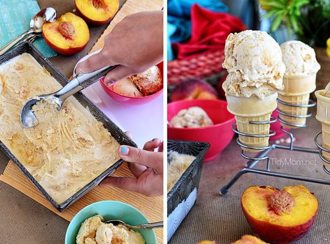 Roasted Brown Sugar Peaches and Cream Frozen Custard recipe at cetcu.com