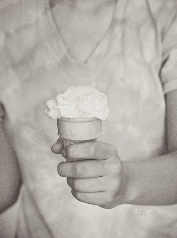 Homemade Ice Cream Cone in hand | cetcu.com