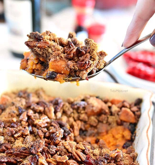 Roasted Sweet Potatoes with Cinnamon Pecan Crunch recipe at cetcu.com