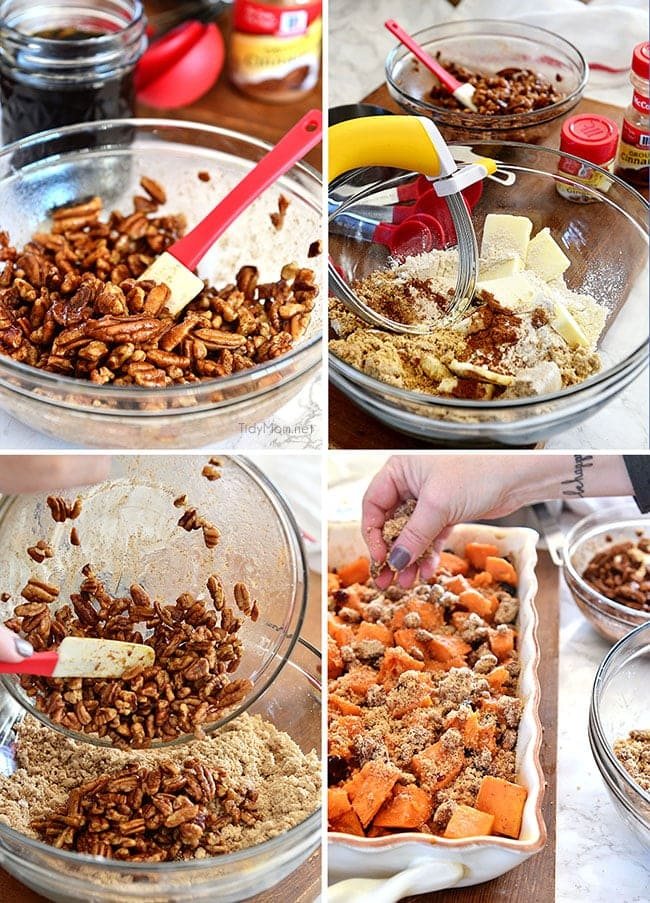 Roasted Sweet Potatoes with Cinnamon Pecan Crunch recipe at cetcu.com