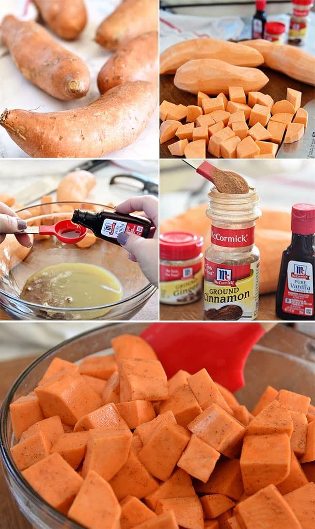 Roasted Sweet Potatoes with Cinnamon Pecan Crunch recipe at cetcu.com