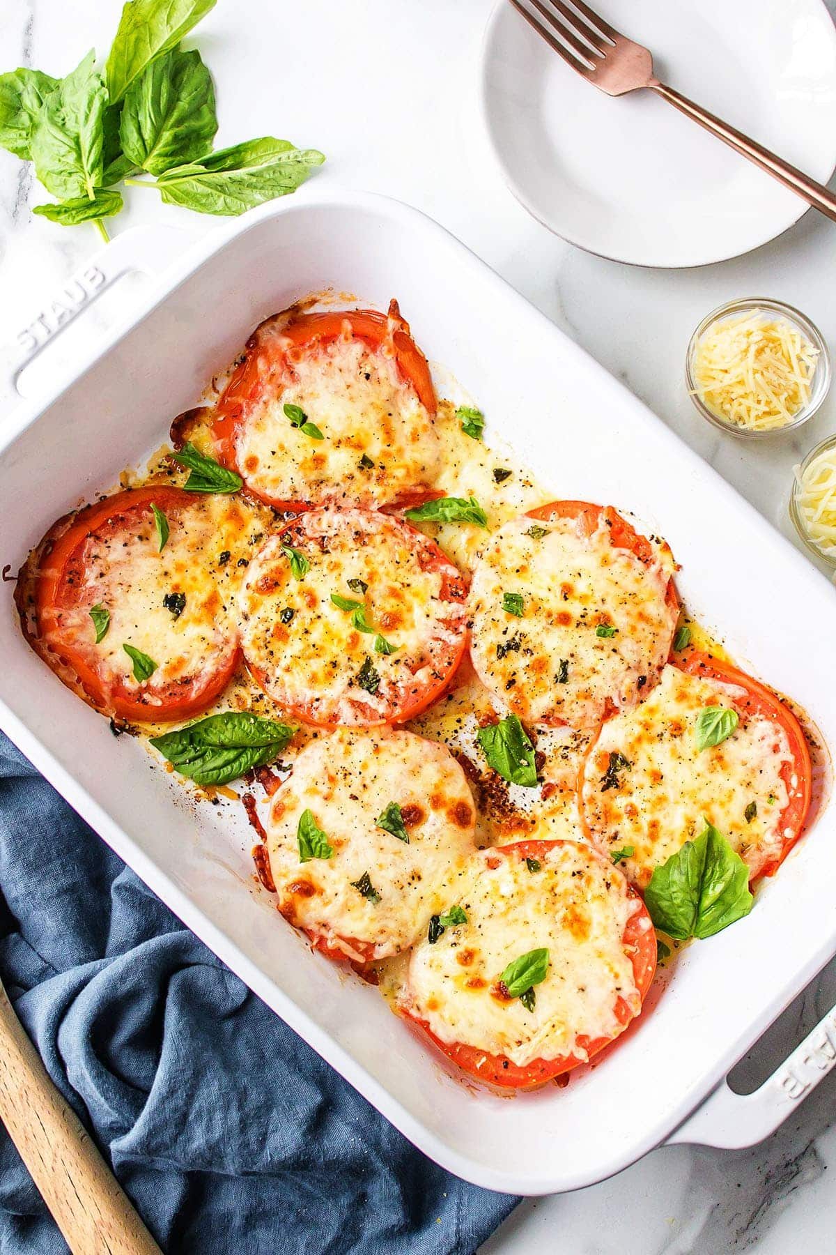 Cheesy Roasted Tomatoes Recipe With Mozzarella & Parmesan