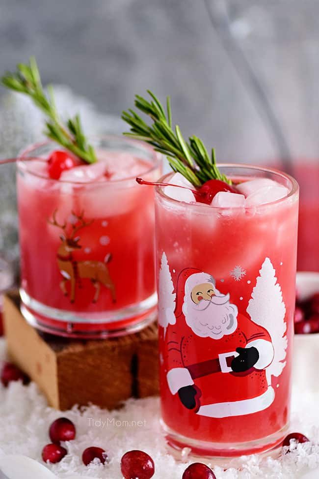 kid-friendly virgin holiday cocktail RUDOLPH’S TIPSY SPRITZER