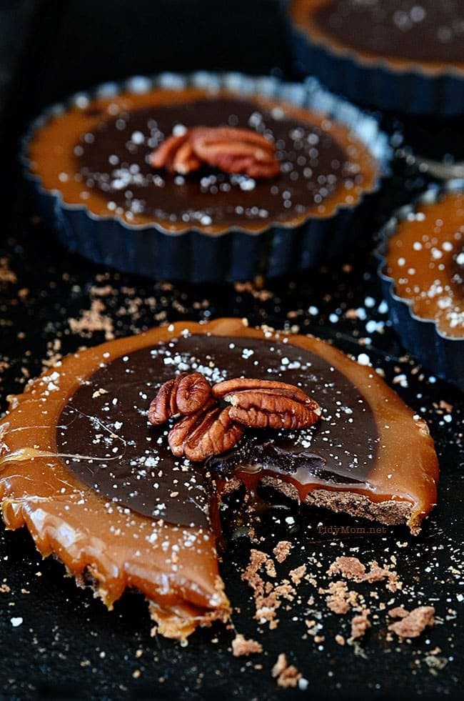 Salted Caramel Chocolate Tarts. A simple yet elegant dessert recipe at cetcu.com