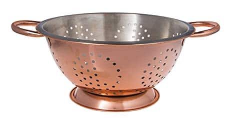 Copper Finish Colander with Stainless Steel Interior