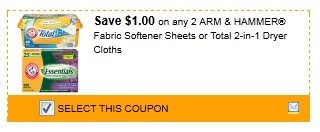 Arm & Hammer Fabric Softener Sheets coupon