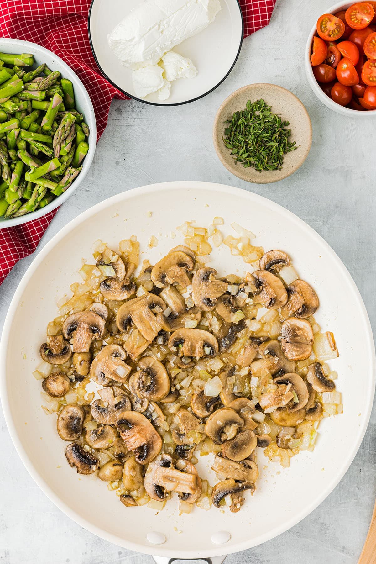 sautéd vegetables in a skillet