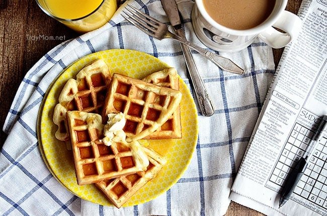 Our Favorite Weekend Buttermilk Waffles for breakfast recipe at cetcu.com