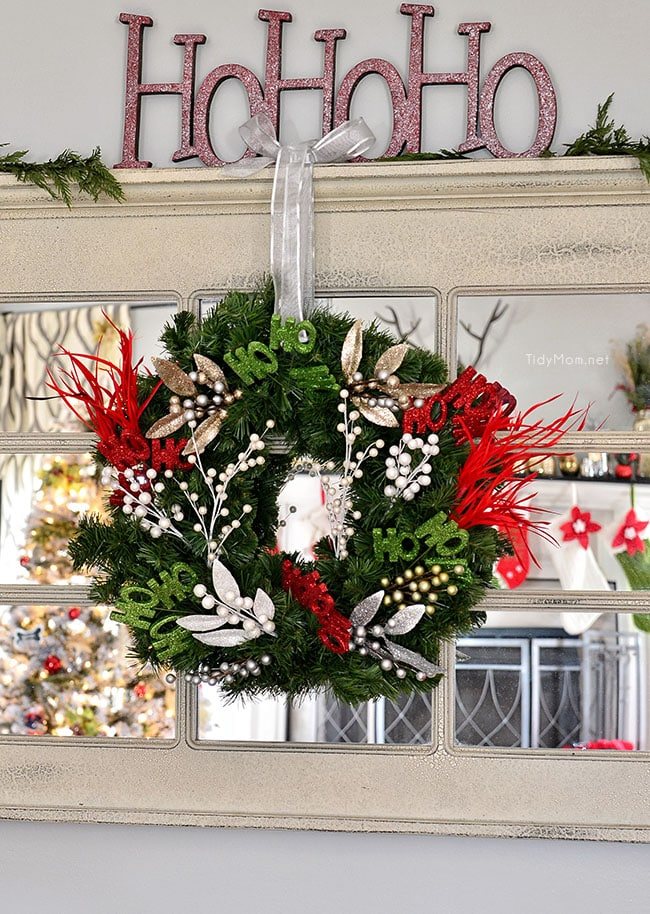 DIY Ho Ho Ho Christmas Wreath at cetcu.com