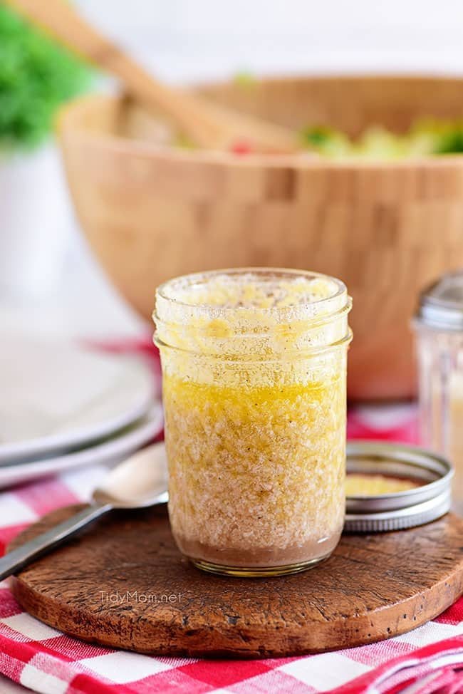 homemade zesty vinaigrette for an Italian salad