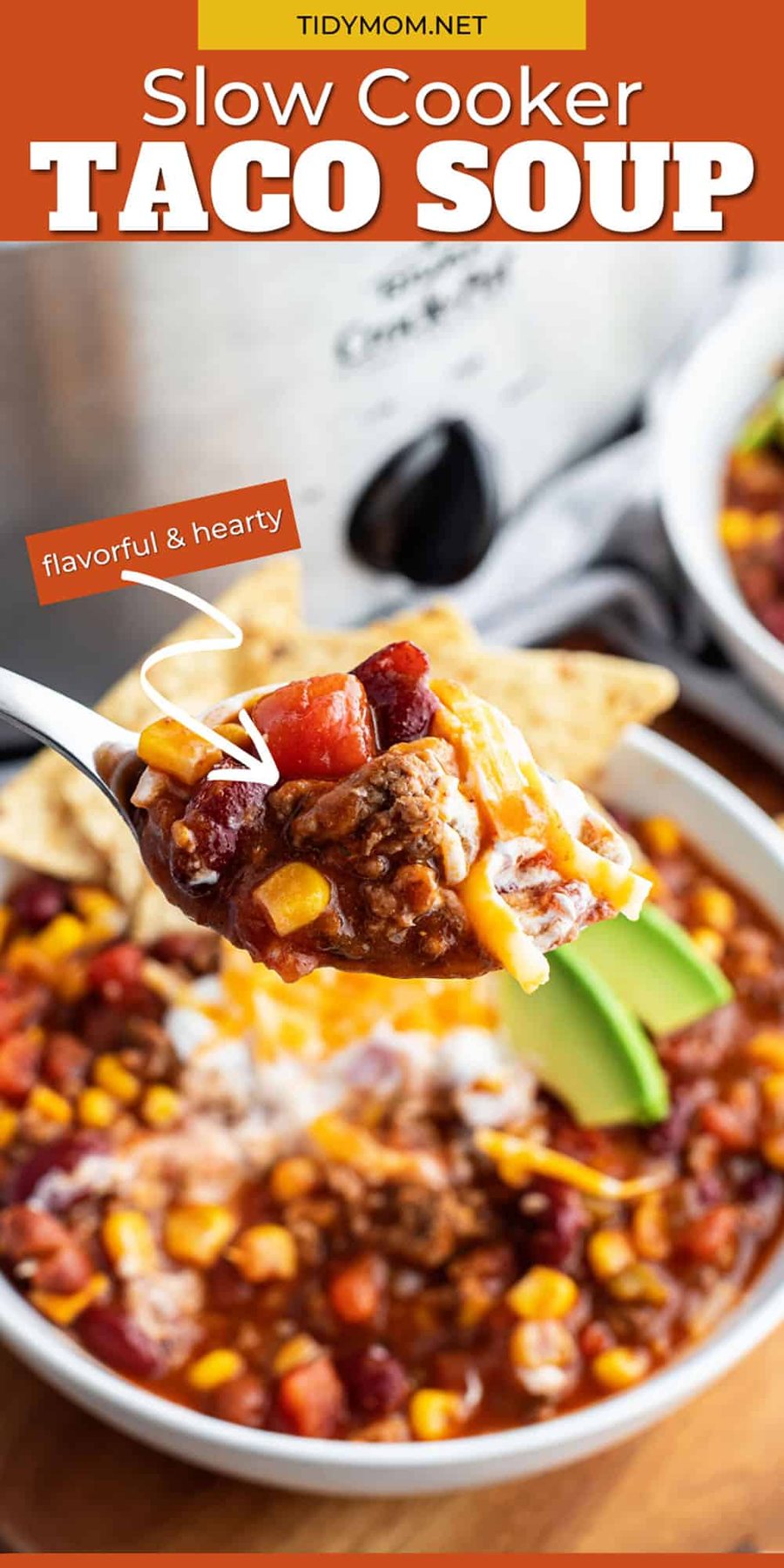 a spoonful of soup in a bowl