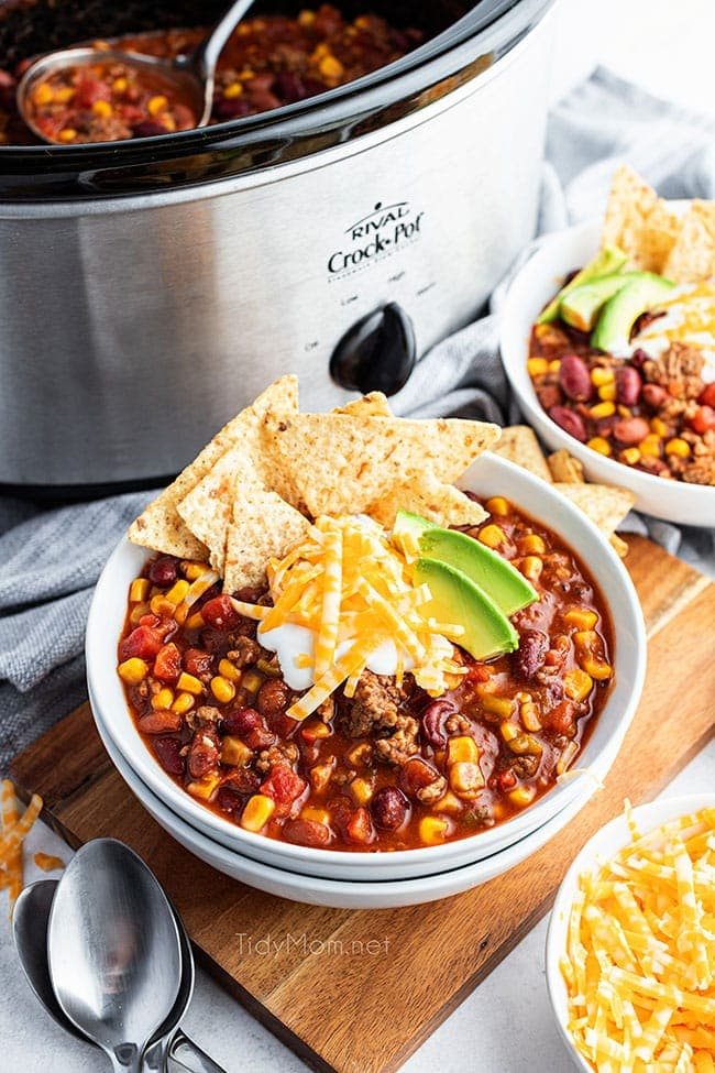 Slow Cooker Taco Soup {VIDEO}