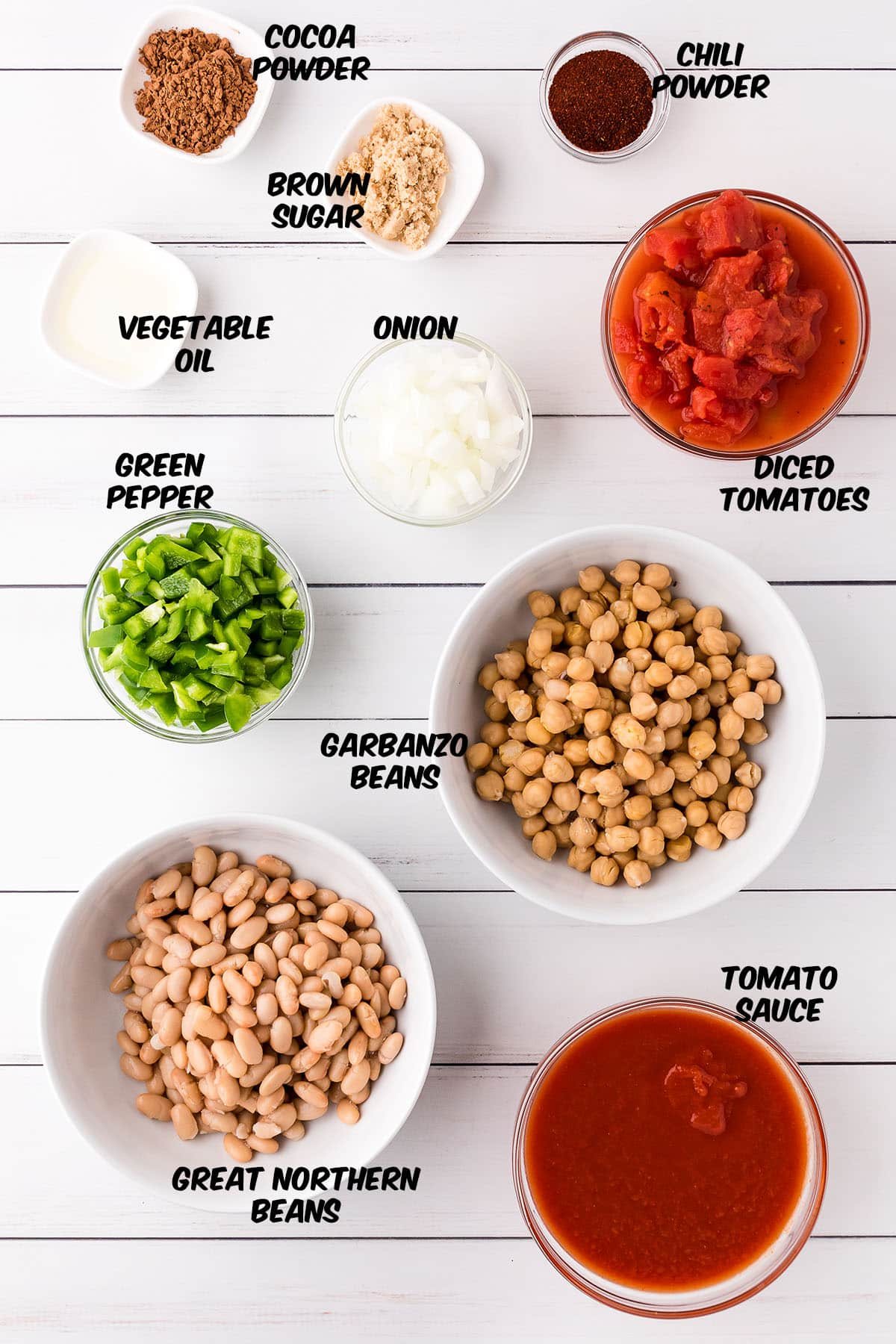 Smoky Vegetarian Chili ingredients
