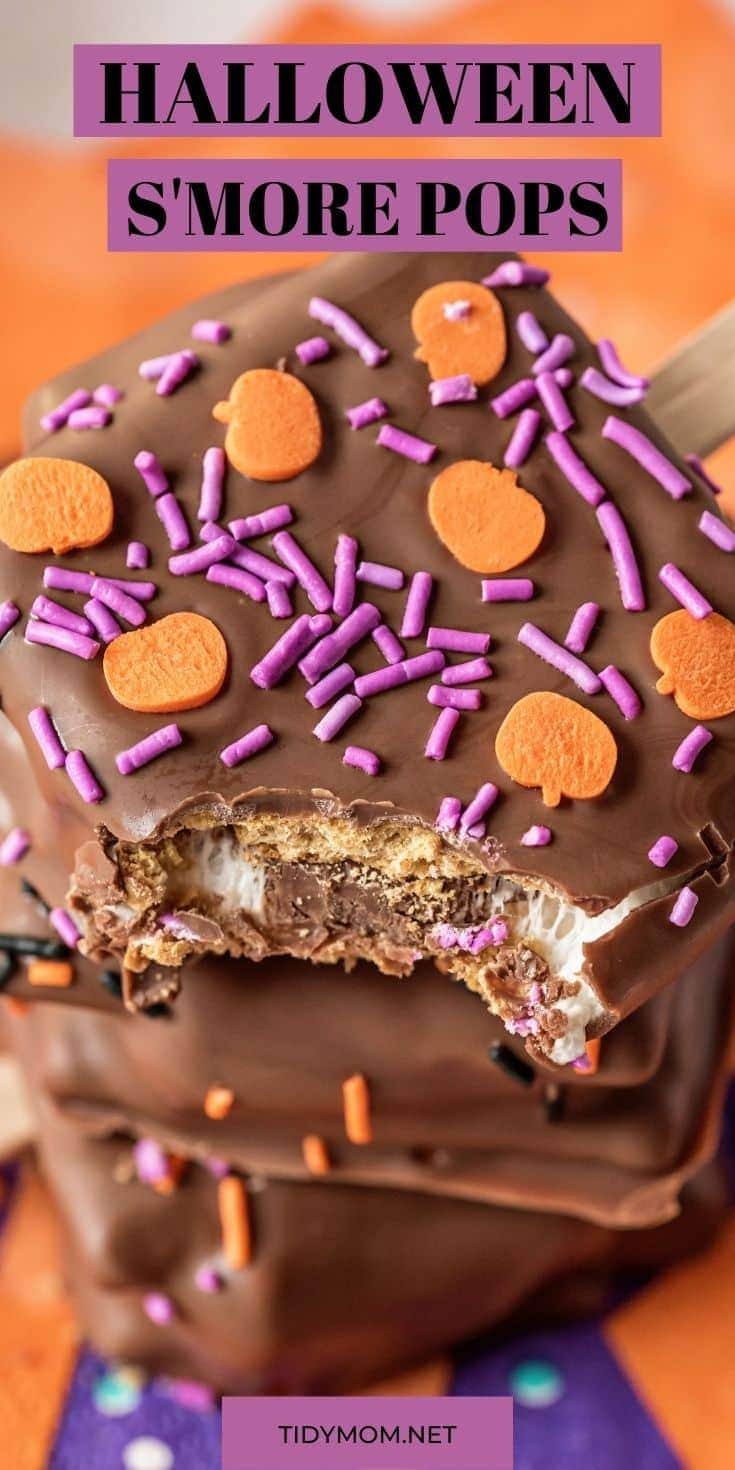 s'mores pops with bite out of one