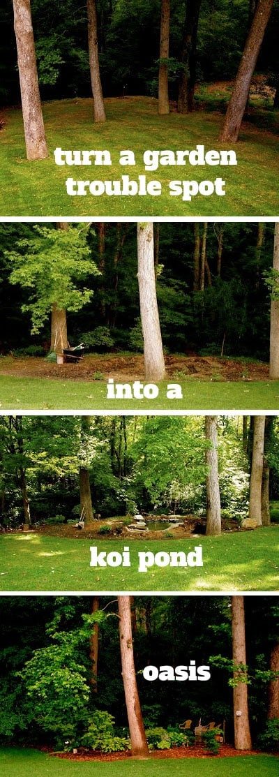 Turn a yard/garden trouble spot into a koi pond oasis at cetcu.com