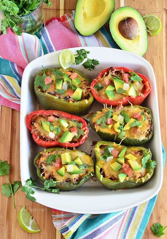 Fresh Bell peppers are filled with rice, browned ground beef seasoned with McCormick Organic Taco Seasoning, black beans, tomatoes, green chilies and cheese for an easy weeknight dinner with a southwest twist. Southwest Stuffed Peppers recipe at cetcu.com