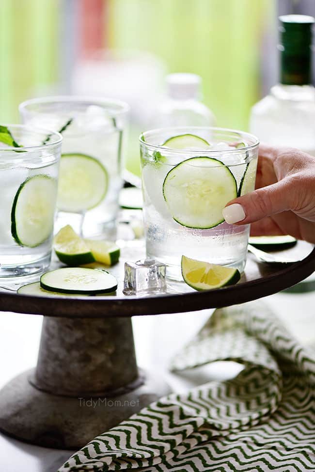 serving a Vodka Cucumber Gimlet cocktail