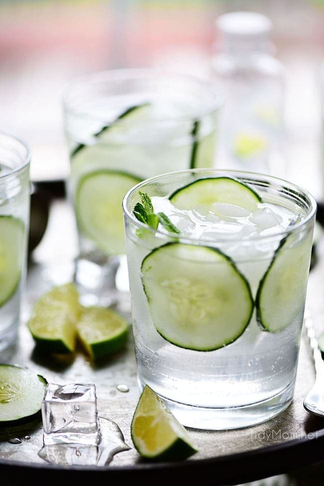 Three Cucumber Gimlet cocktails