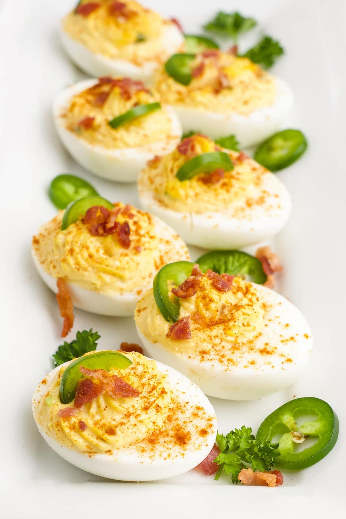 Spicy Deviled Eggs With Bacon