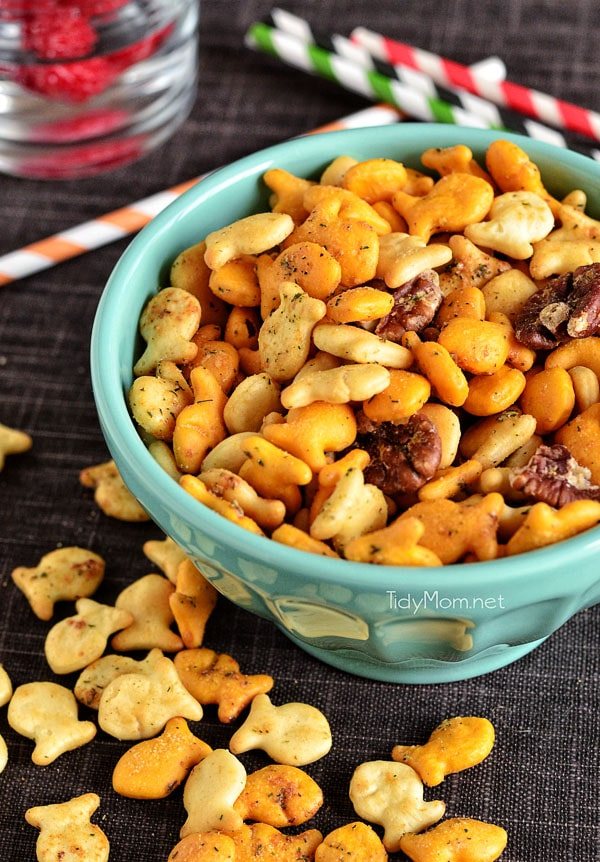 Spicy Ranch Goldfish Snack Mix— Find crafts, printables, recipes and more for a Back to School Meal Plan at cetcu.com