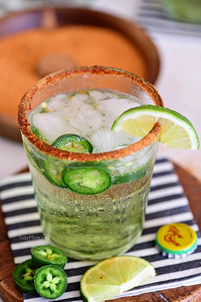 a cocktail glass with spicy ranch water