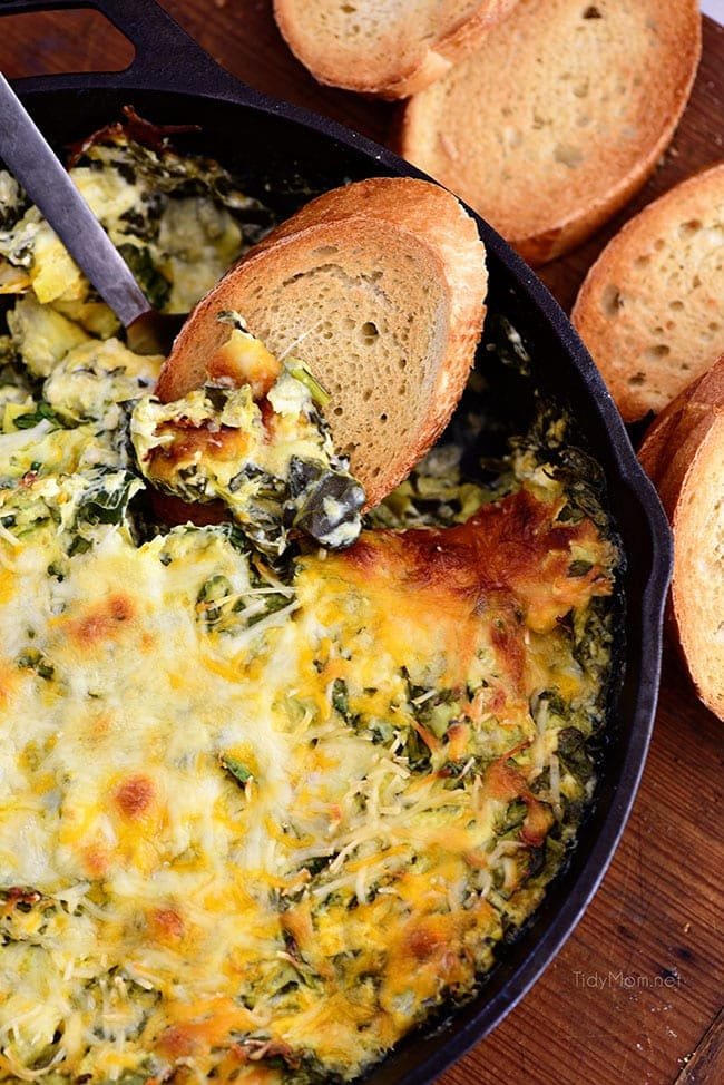hot and cheesy Spinach Artichoke Dip