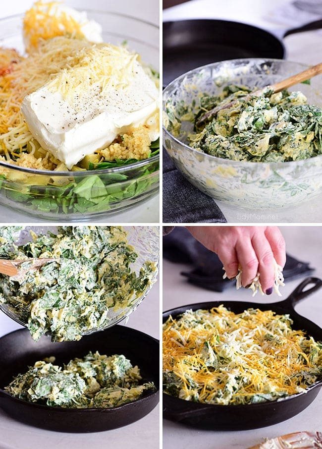 step by step photos for making spinach dip