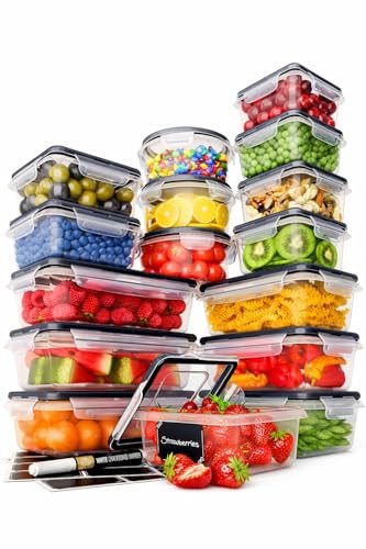 Food Storage Containers Set with Easy Snap Lids