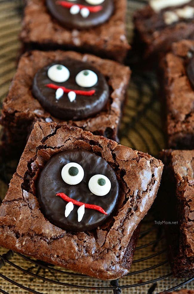 Minty Fudge Vampire Brownies