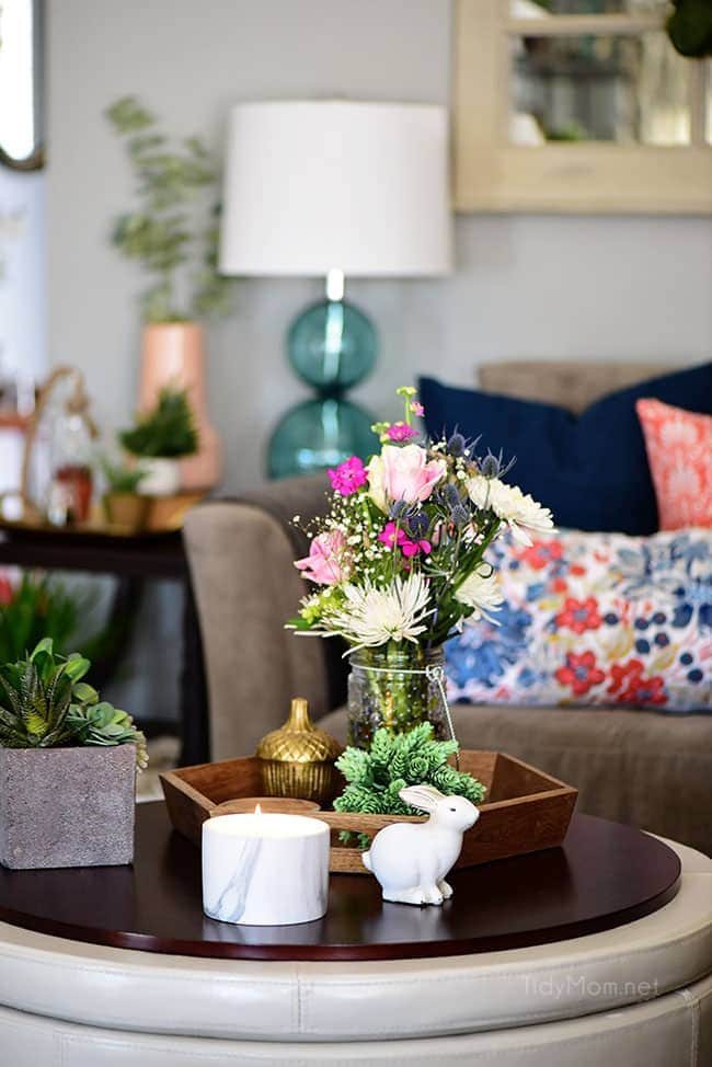 Transition to Spring Family Room Decor