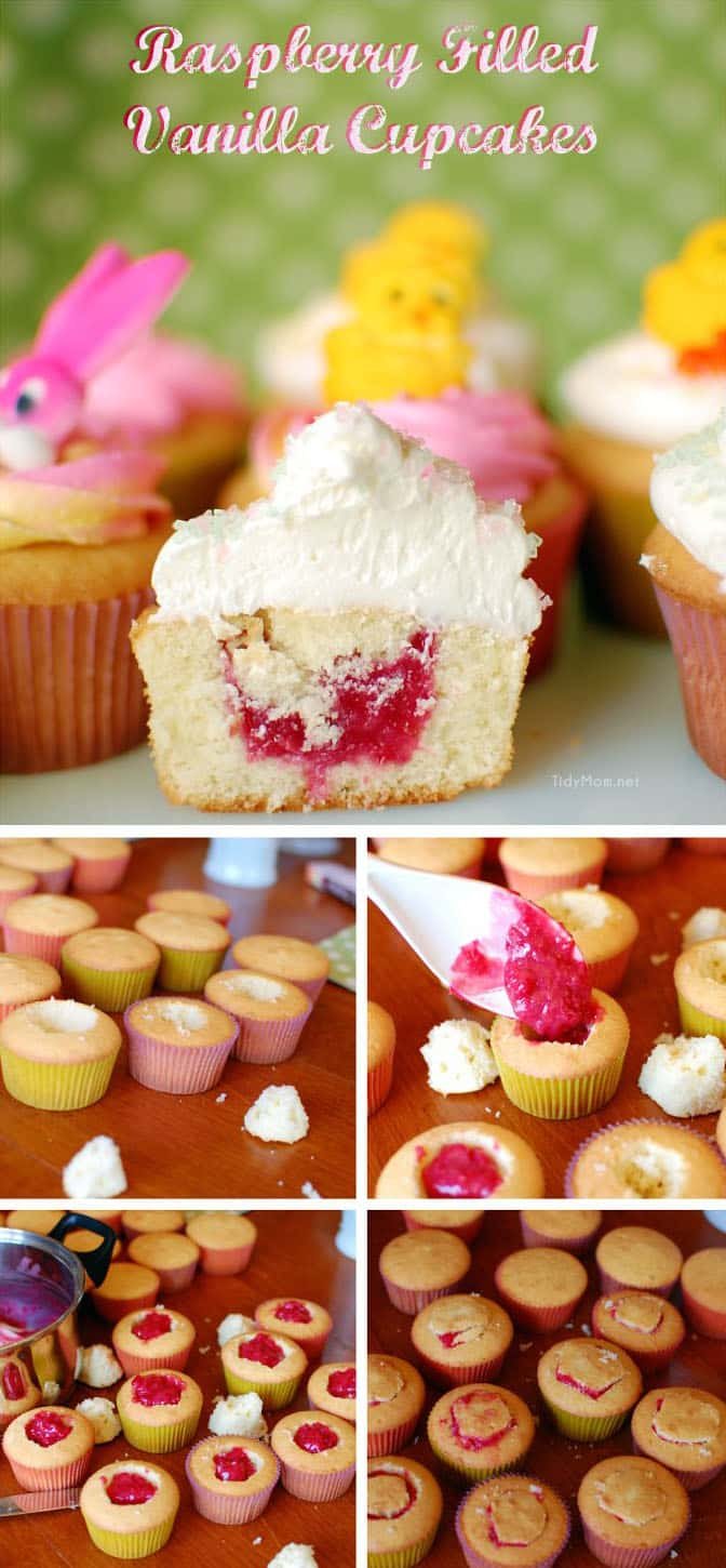 Raspberry Filled Vanilla Cupcakes recipe at cetcu.com