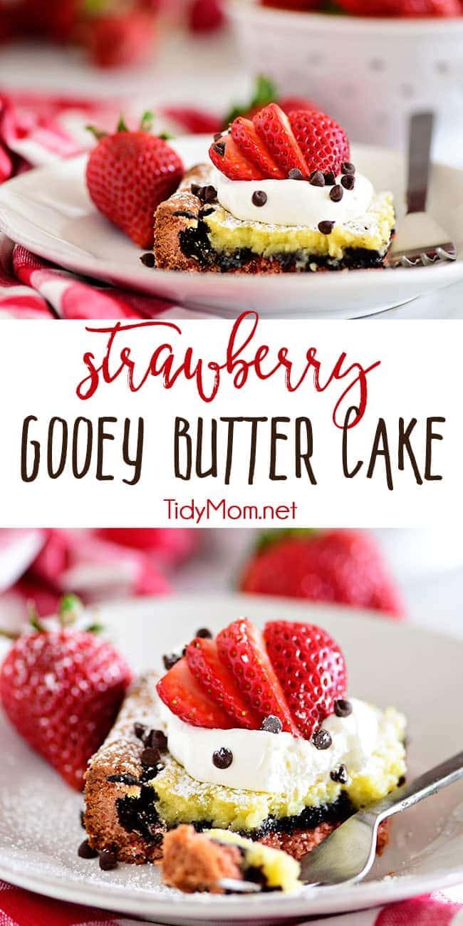 Strawberry Gooey Butter Cake photo collage