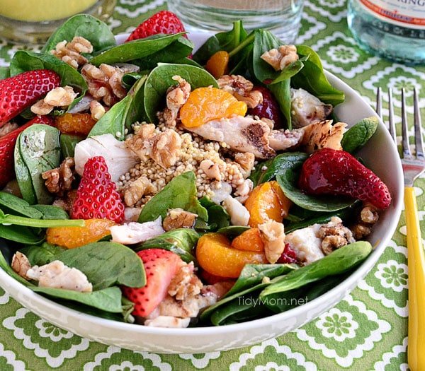 Strawberry Orange Spinach Salad with Quinoa at Cetcu