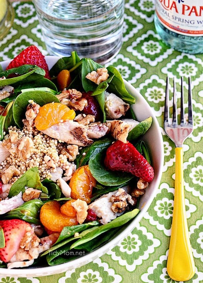 Strawberry Orange Spinach Salad with Quinoa
