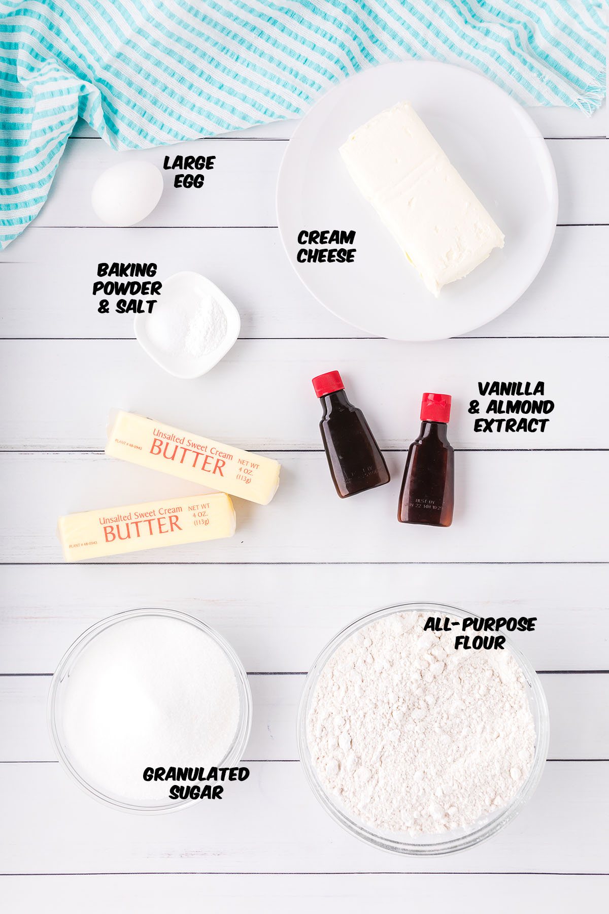 ingredients for making sugar cookie bars