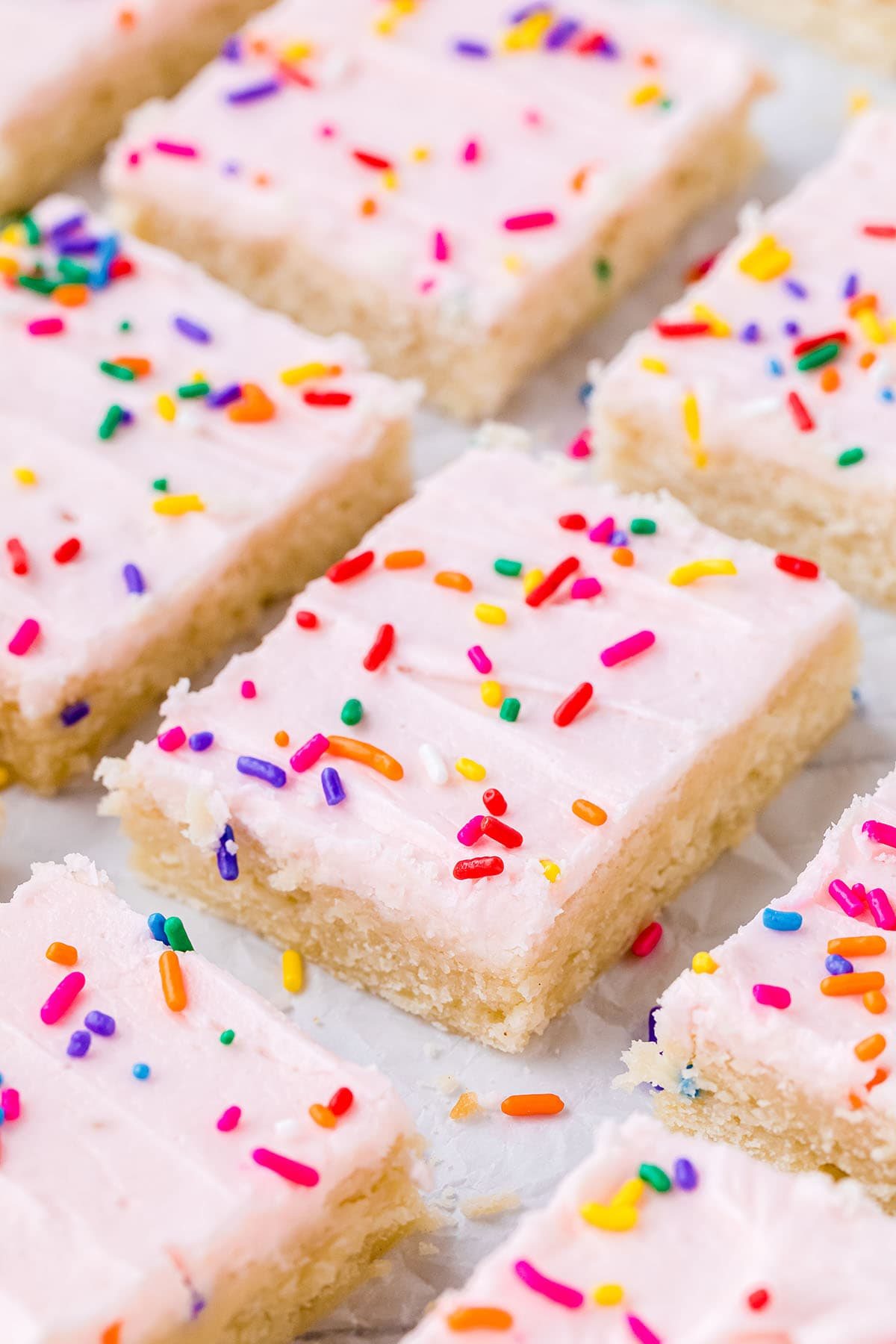 pink frosted bar cookies