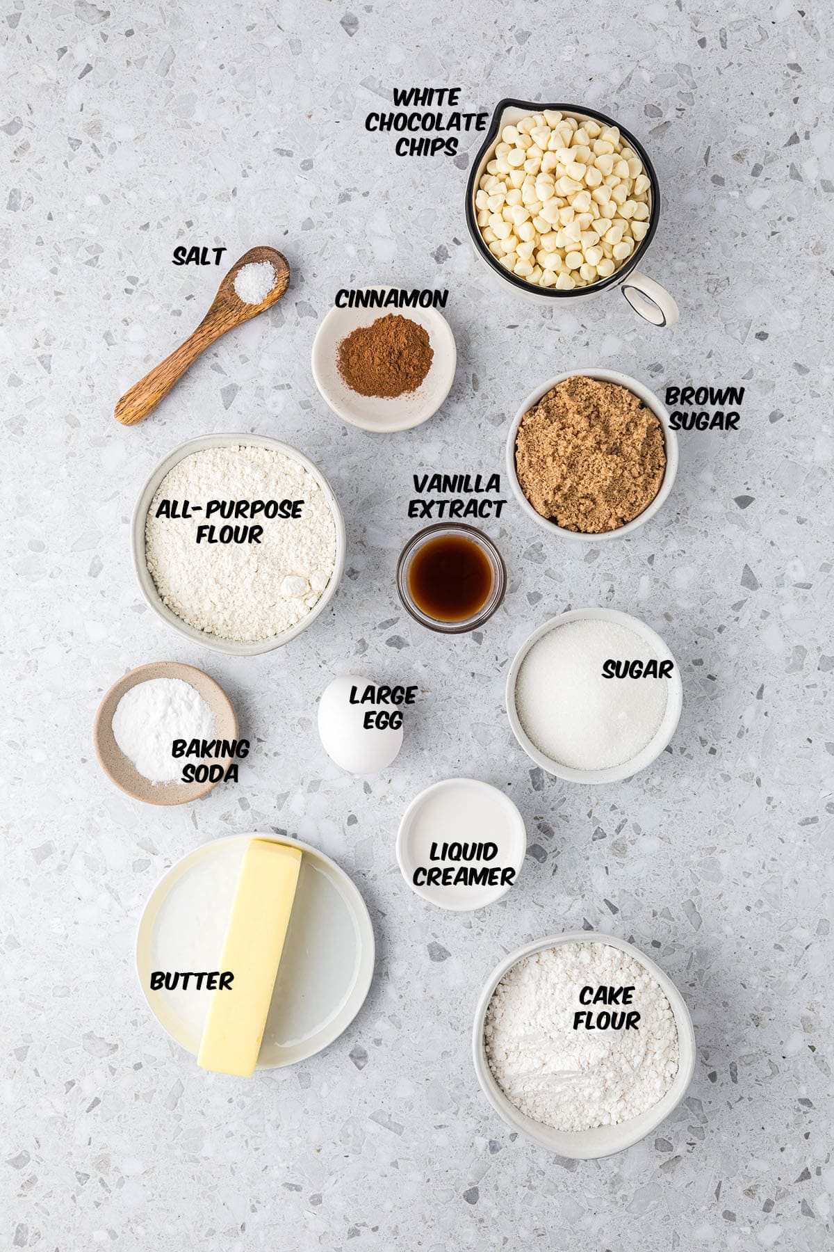 ingredients for cinnamon sugar cookies