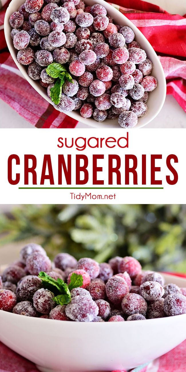sugared cranberries photo collage