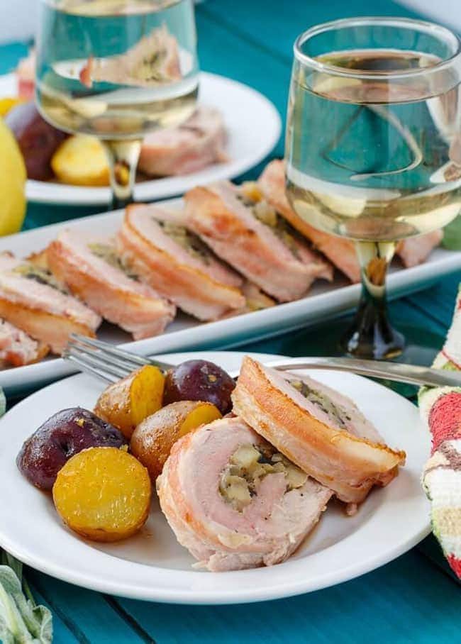 Summer Barbecue Meal Plan for Father’s Day! Tons of great ideas to celebrate Dad this Father’s Day, and any of these recipes would be great for a backyard barbecue this summer! Get recipes, printables and party decor at cetcu.com - Bacon Wrapped Apple Stuffed Pork Tenderloin