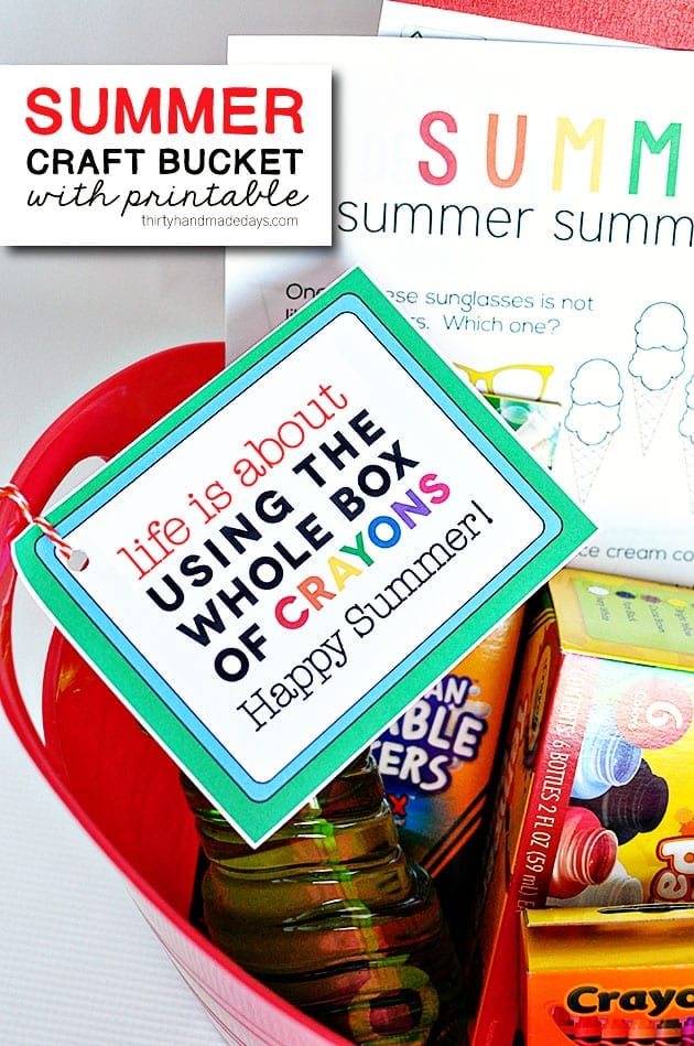Summer Craft Bucket with Free Printable from ThirtyHandmadeDays.com for cetcu.com