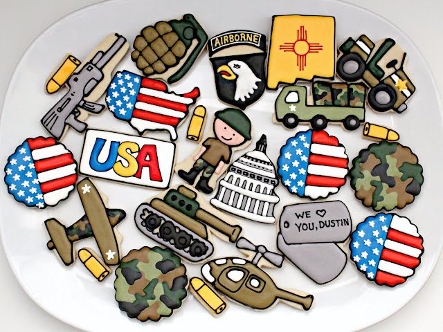 Camo Cookies with Royal Icing