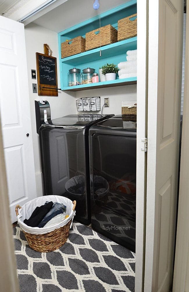 Small Space Laundry Makeover – From Drab to Fab!