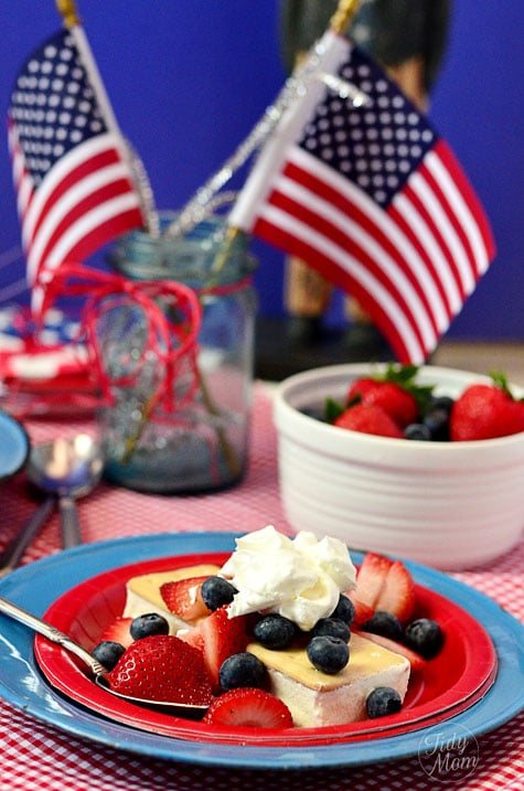 Patriotic Shortcake Ice Cream Sandwiches