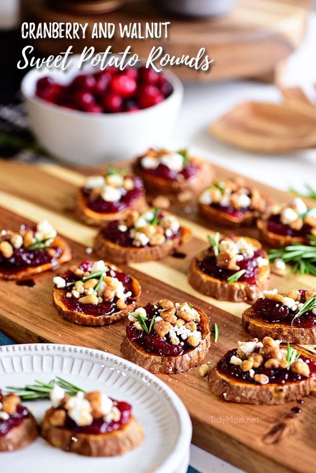 Cranberry Walnut Sweet Potato Rounds {VIDEO}