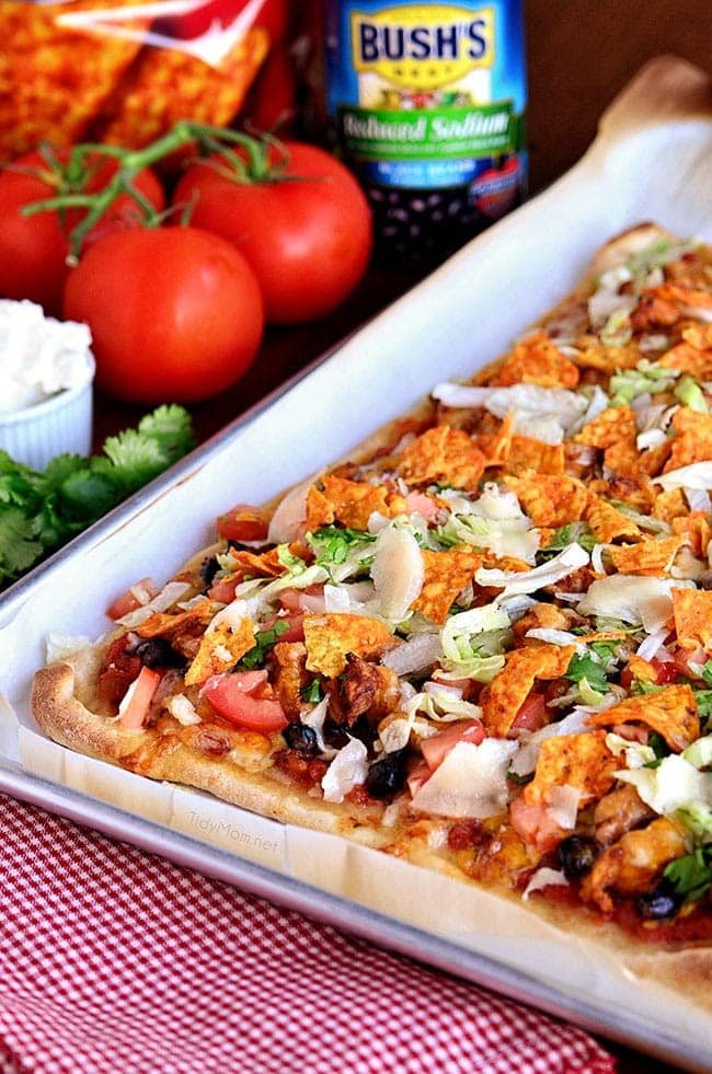Chicken & Black Bean Taco Pizza recipe at cetcu.com