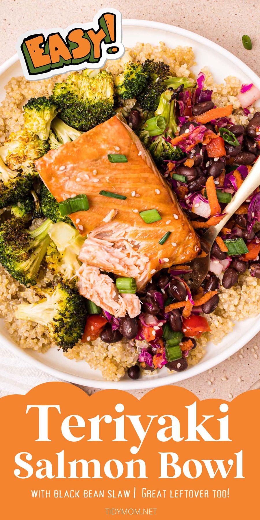 baked salmon on a dinner plate with sides