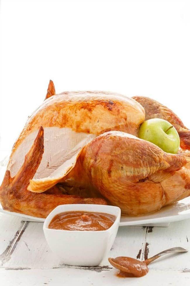Roasted Apple Butter Turkey from The Cookie Writer: The Ultimate Thanksgiving Menu Plan from make-ahead slow cooker turkey and peacan topped sweet potatoes to cranberry appetizers and pumpkin creme brulee. You’ll find family favorite Thanksgiving recipes that will have them coming back for more!! Get all the Thanksgiving Menu Recipes at cetcu.com