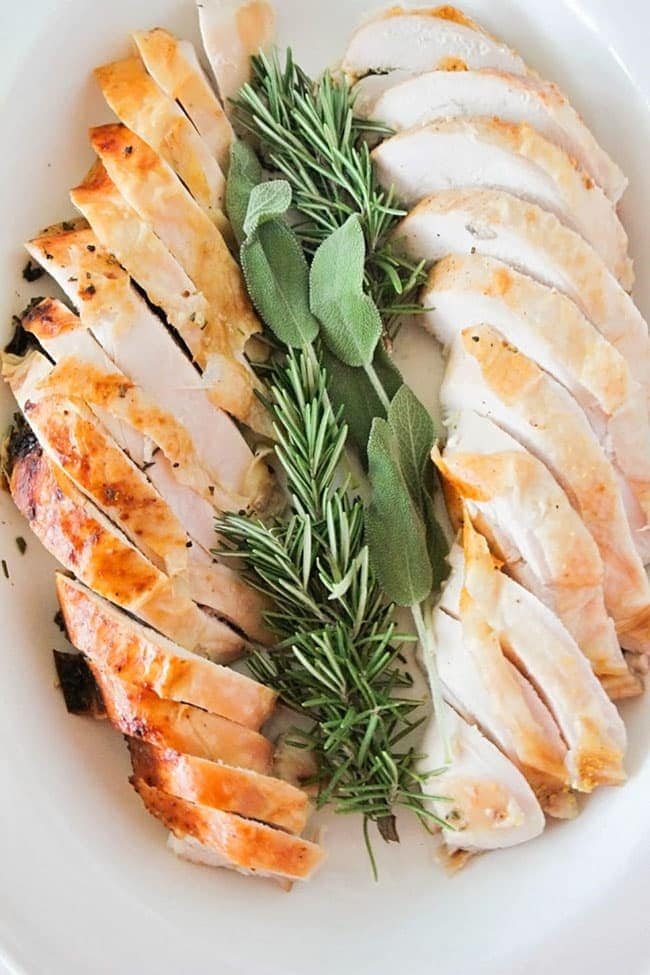 Rosemary Sage Turkey from The Baker Upstairs: The Ultimate Thanksgiving Menu Plan from make-ahead slow cooker turkey and peacan topped sweet potatoes to cranberry appetizers and pumpkin creme brulee. You’ll find family favorite Thanksgiving recipes that will have them coming back for more!! Get all the Thanksgiving Menu Recipes at cetcu.com