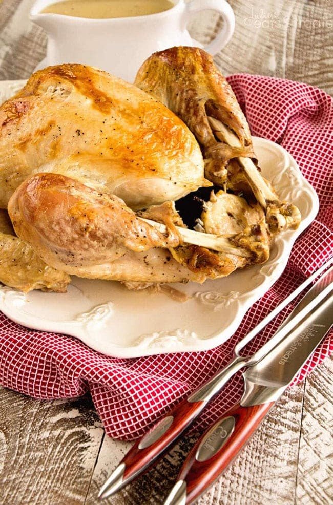 Slow Cooker Make Ahead Turkey from Julie's Eats & Treats: The Ultimate Thanksgiving Menu Plan from make-ahead slow cooker turkey and peacan topped sweet potatoes to cranberry appetizers and pumpkin creme brulee. You’ll find family favorite Thanksgiving recipes that will have them coming back for more!! Get all the Thanksgiving Menu Recipes at cetcu.com