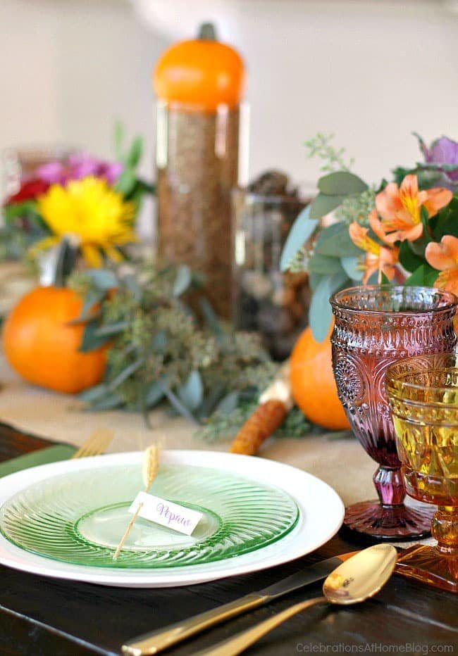 Thanksgiving Table Ideas from Celebrations at Home: The Ultimate Thanksgiving Menu Plan from make-ahead slow cooker turkey and peacan topped sweet potatoes to cranberry appetizers and pumpkin creme brulee. You’ll find family favorite Thanksgiving recipes that will have them coming back for more!! Get all the Thanksgiving Menu Recipes at cetcu.com